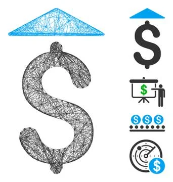 Network Dollar Up Vector Mesh Stockillustratie