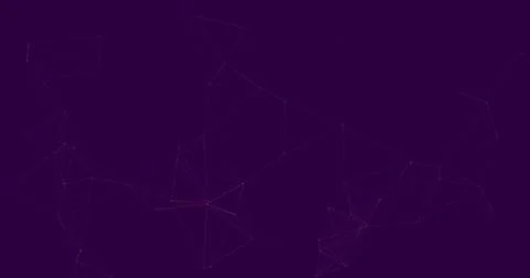 Network of dots and lines on a dark purple background abstract science concep Illustrazione stock