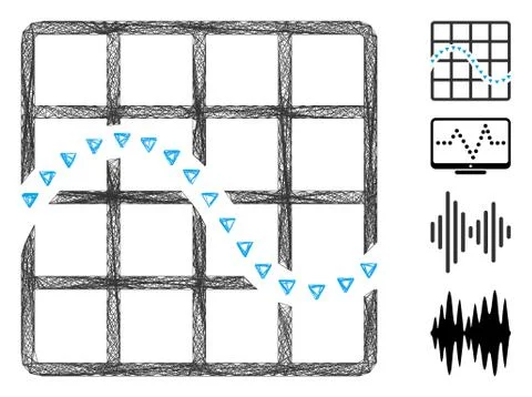 Network Dotted Function Chart Vector Mesh Ilustración de archivo