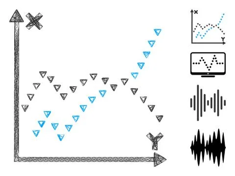 Network Dotted Functions Plot Vector Mesh Ilustración de archivo