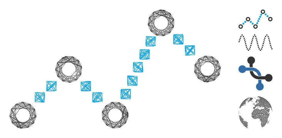 Network Dotted Line Vector Mesh Stockillustratie