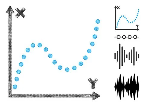 Network Dotted Plot Vector Mesh Ilustración de archivo