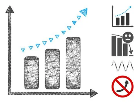 Network Dotted Positive Trend Vector Mesh Ilustración de archivo