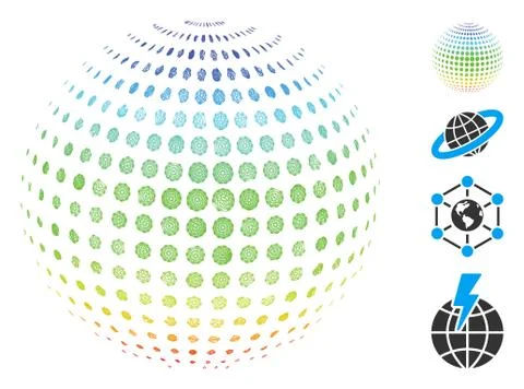 Network Dotted Sphere Surface Abstraction Vector Mesh Stock Illustration