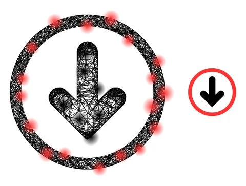 Network Down Pointer Icon with Spots Stock Illustration