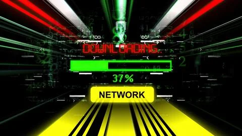 Network download progress bar on the screen Stock Illustration