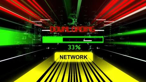 Network download progress bar on the screen Stock Photos