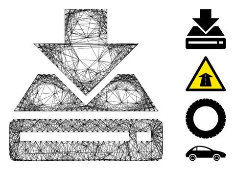 Network Drive Download Vector Mesh イラスト素材