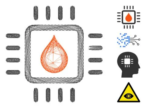 Network Drop Analysis Chip Vector Mesh Stockillustratie