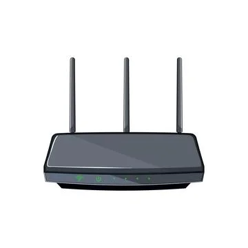 Network dsl modem cartoon vector illustration Illustrazione stock