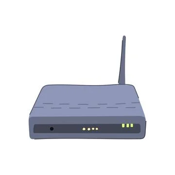 Network dsl modem cartoon vector illustration Illustrazione stock