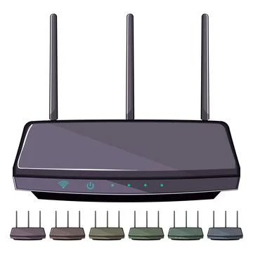 Network dsl modem cartoon vector graphic Stock Illustration