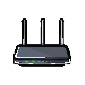 Network dsl modem pixel art vector illustration Illustrazione stock
