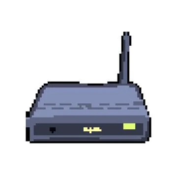 Network dsl modem pixel art vector illustration 스톡 일러스트