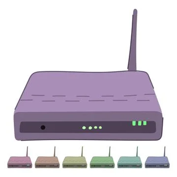 Network dsl modem vector cartoon graphic Illustrazione stock