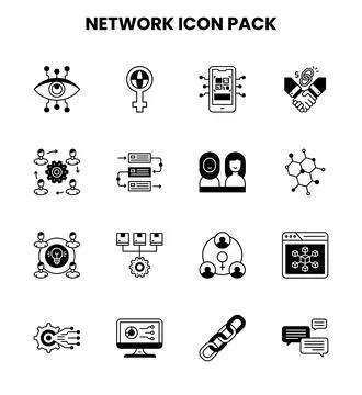 Network DuoTone Icons Pack Illustration