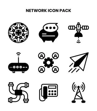Network DuoTone UI Icons Pack Stock Illustration