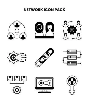Network DuoTone Vector Icons Pack Stock Illustration
