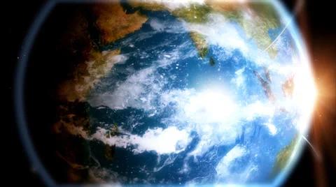 Network Earth - Communication across the world. An animated epic view of our Vídeo Stock 32963109
