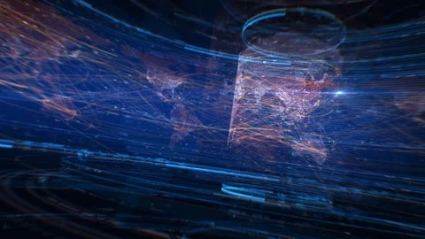 Network Earth Map | Video In Loop Stock Footage 338177275
