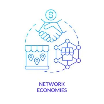 Network economies blue gradient concept icon Illustrazione stock
