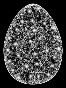 Network Egg Web Mesh with Bright Flares Stock Illustration