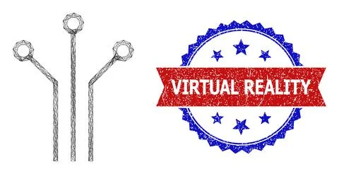 Network Electronic Connections Mesh and Unclean Bicolor Virtual Reality Illustrazione stock