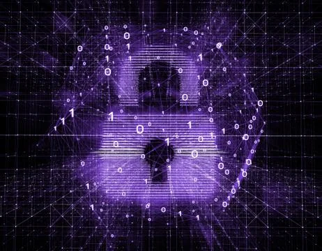 Network electronic financial lock, security and data transmission Stock Illustration