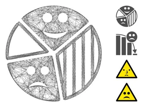 Network Emotion Pie Diagram Vector Mesh Stock Illustration
