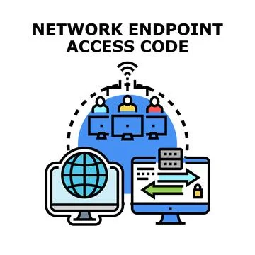 Network endpoint access code concept vector icon Stock Illustration