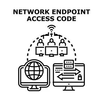 Network endpoint access code concept vector icon Stock Illustration