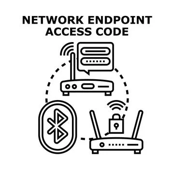 Network endpoint access code for secure wireless connection Ilustración de archivo