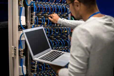 Network Engineer Connecting Servers 写真素材