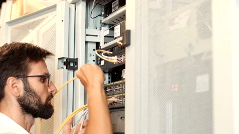 Network Engineer On Data Storage Accounting Software Startup Company Stock Footage 157558142