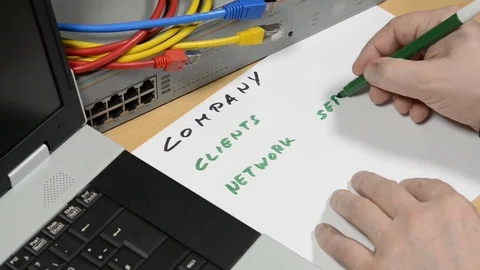 Network engineer explaining cloud computing Video stock 73747811