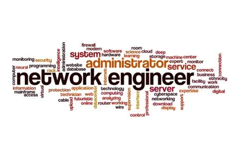 Network engineer word cloud concept Stock Illustration
