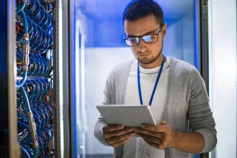 Network Engineer at Work Foto stock