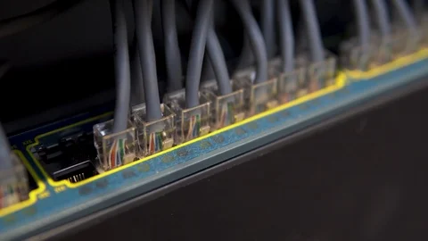 Network equipment. Internet HUB with lights. Stock Footage 112211333