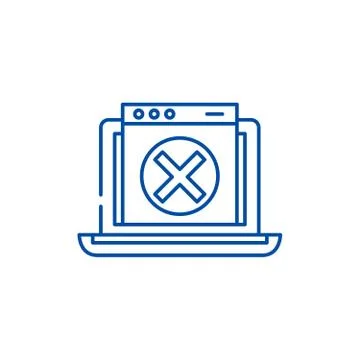 Network error line icon concept. Network error flat vector symbol, sign, outline Stock Illustration