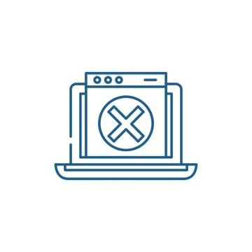 Network error line icon concept. Network error flat vector symbol, sign, outline Illustrazione stock