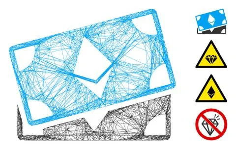 Network Ethereum Banknotes Vector Mesh Stockillustratie