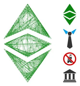Network Ethereum Classic Vector Mesh 스톡 일러스트