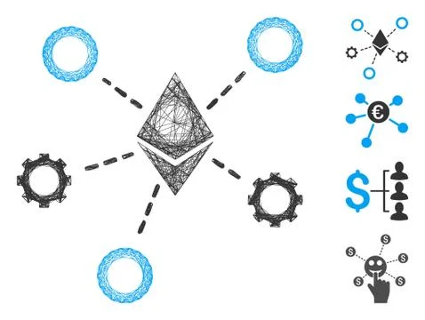 Network Ethereum Network Nodes Vector Mesh Illustrazione stock