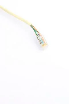 Network ethernet cable over white background Stock Photos