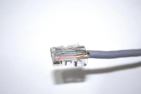 Network Ethernet Cable White Background Stock Photos