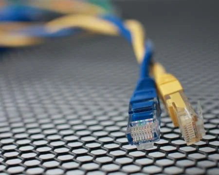 Network Ethernet Cables. Network switch. Stock Photos
