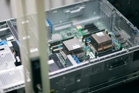 Network Ethernet Cables. Network switch. Stock Photos