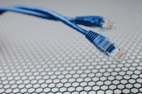 Network Ethernet Cables. Network switch. Stock Photos