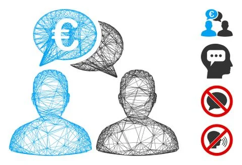 Network Euro Chat Vector Mesh Stock Illustration