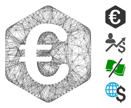 Network Euro Finance Vector Mesh Stockillustratie
